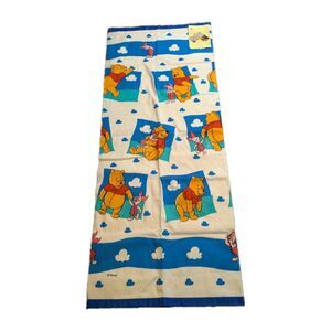 Vintage Winnie the Pooh & Piglet Blanket Disney Beacon Twin Size NEW Satin Trim